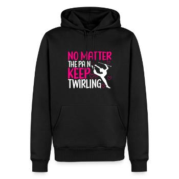 Majorette Gymnastique Majorettes Bâton Twirling - Sweat à capuche Premium bio Homme - noir - Devant - Nico (187cm)