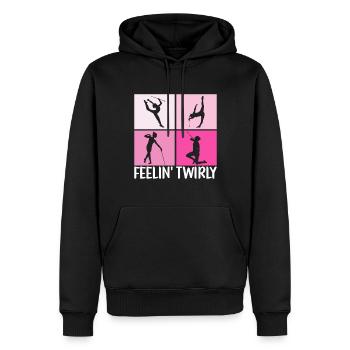 Majorette Gymnastique Majorettes Bâton Twirling - Sweat à capuche Premium bio Homme - noir - Devant - Nico (187cm)