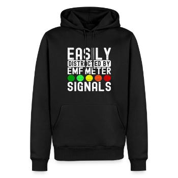 Paranormal efterforsker Spøgelsesjagt - Herre Premium økologisk hoodie - sort - Foran - Nico (187cm)