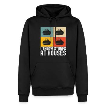 Curling Curlingspieler - Männer Premium Bio Hoodie - Schwarz - Vorne - Nico (187cm)