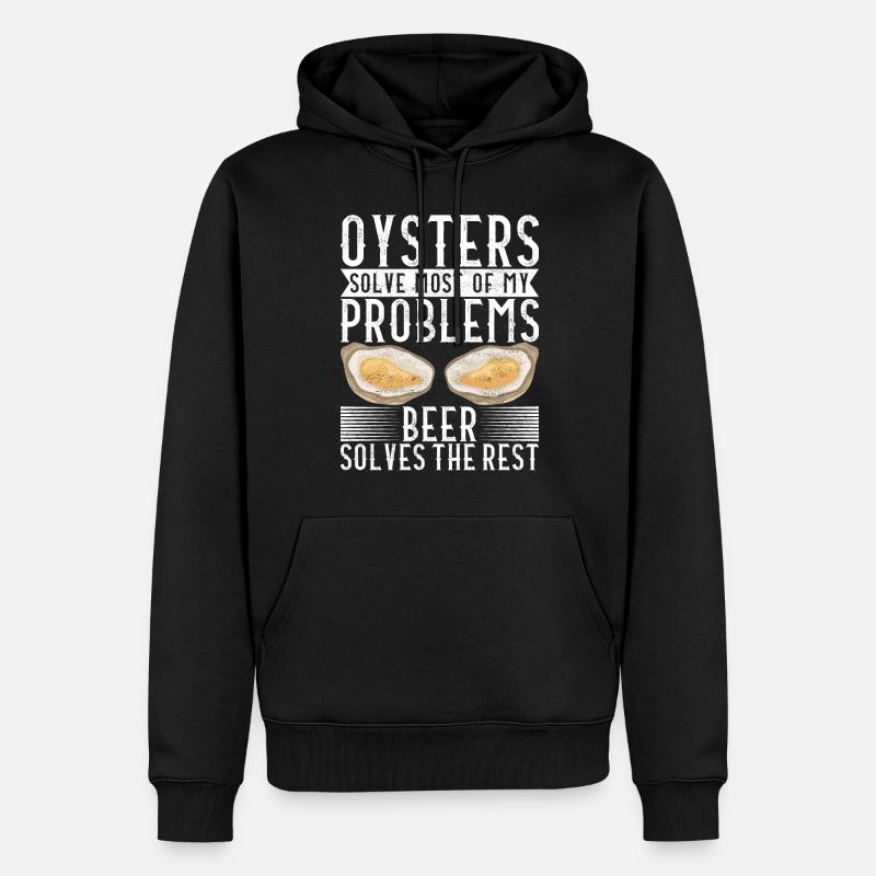 Austern Austernliebhaber - Männer Premium Bio Hoodie - Schwarz