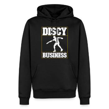Lancer du disque Lancer du disque - Sweat à capuche Premium bio Homme - noir - Devant - Nico (187cm)
