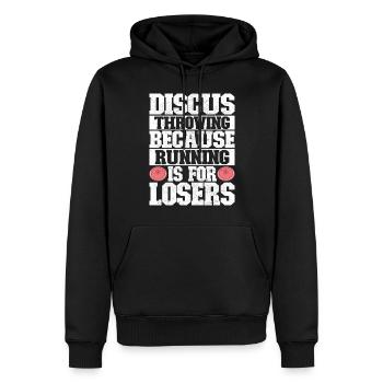 Diskuswerfer Diskuswerfen - Männer Premium Bio Hoodie - Schwarz - Vorne - Nico (187cm)