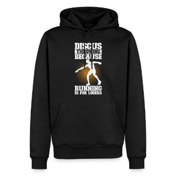Diskuswerfer Diskuswerfen - Männer Premium Bio Hoodie - Schwarz - Vorne - Nico (187cm)