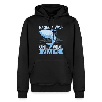Wale Walfisch - Männer Premium Bio Hoodie - Schwarz - Vorne - Nico (187cm)