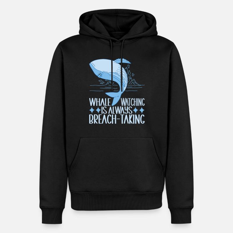 Wale Walfisch - Männer Premium Bio Hoodie - Schwarz