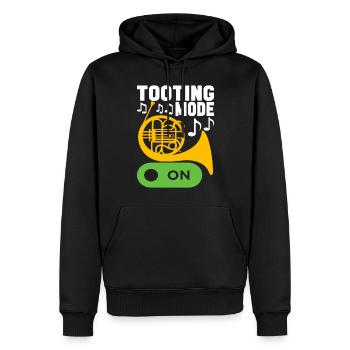 Cor Cuivres - Sweat à capuche Premium bio Homme - noir - Devant - Nico (187cm)