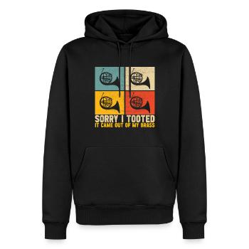 Cor Cuivres - Sweat à capuche Premium bio Homme - noir - Devant - Nico (187cm)