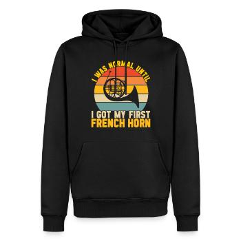 Horn Blechblasinstrument - Männer Premium Bio Hoodie - Schwarz - Vorne - Nico (187cm)