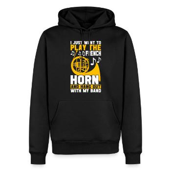 Horn Blechblasinstrument - Männer Premium Bio Hoodie - Schwarz - Vorne - Nico (187cm)