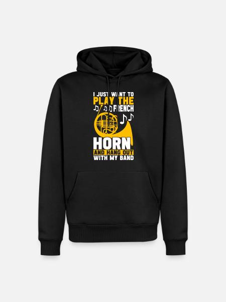 Horn Brass Instrument - Men’s Premium Organic Hoodie - black