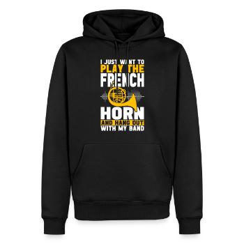 Horn Blechblasinstrument - Männer Premium Bio Hoodie - Schwarz - Vorne - Nico (187cm)