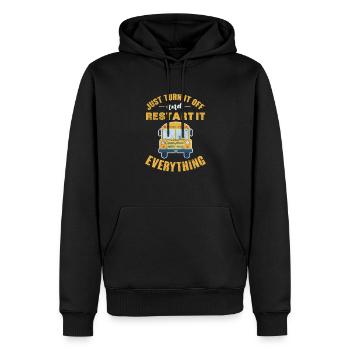 Busfahrer - Männer Premium Bio Hoodie - Schwarz - Vorne - Nico (187cm)