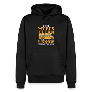 Busfahrer Busfahrerin Bus Schuhlbus Geschenk - Männer Premium Bio Hoodie - Schwarz - Vorne - Nico (187cm)