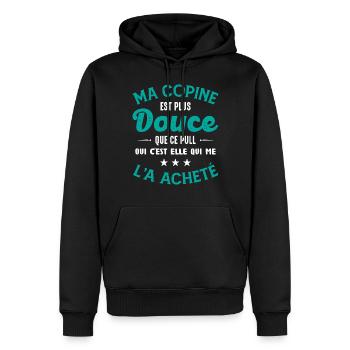 Cadeau Saint Valentin Homme Femme Humoristique - Sweat à capuche Premium bio Homme - noir - Devant - Nico (187cm)