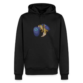 Gecko - Sweat à capuche Premium bio Homme - noir - Devant - Nico (187cm)