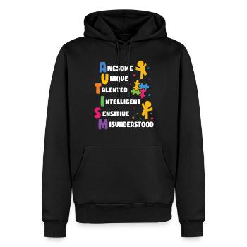 Autismus Awareness Day Autist Geschenk - Männer Premium Bio Hoodie - Schwarz - Vorne - Nico (187cm)