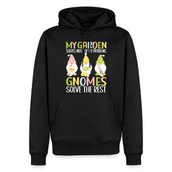 Nains de jardin Jardinage - Sweat à capuche Premium bio Homme - noir - Devant - Nico (187cm)