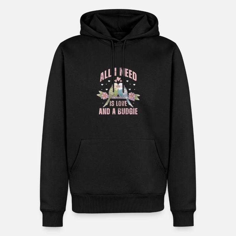 Perruche ondulée - Sweat à capuche Premium bio Homme - noir