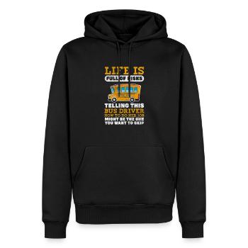 Busfahrer - Männer Premium Bio Hoodie - Schwarz - Vorne - Nico (187cm)