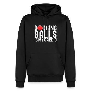 Ballon chasseur Ballon chasseur - Sweat à capuche Premium bio Homme - noir - Devant - Nico (187cm)