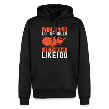 Ballon chasseur Ballon chasseur - Sweat à capuche Premium bio Homme - noir - Devant - Nico (187cm)