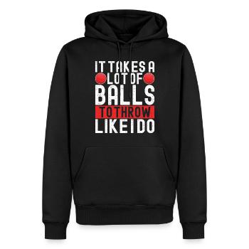 Ballon chasseur Ballon chasseur - Sweat à capuche Premium bio Homme - noir - Devant - Nico (187cm)