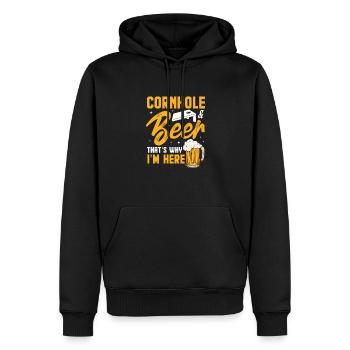Cornhole Beanbag Sackloch Geschenk - Männer Premium Bio Hoodie - Schwarz - Vorne - Nico (187cm)