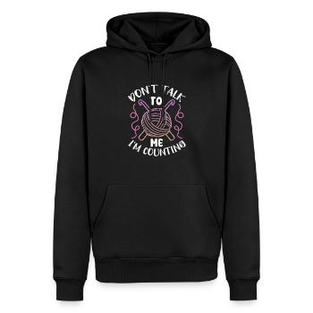 Crochet tricot couture couturière cadeau - Sweat à capuche Premium bio Homme - noir - Devant - Nico (187cm)