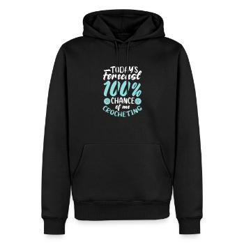 Crochet tricot couture couturière cadeau - Sweat à capuche Premium bio Homme - noir - Devant - Nico (187cm)