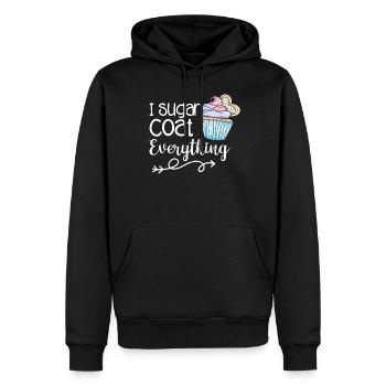 Cupcake - Männer Premium Bio Hoodie - Schwarz - Vorne - Nico (187cm)