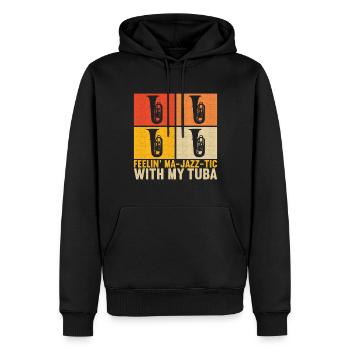 Tuba Tubiste - Sweat à capuche Premium bio Homme - noir - Devant - Nico (187cm)