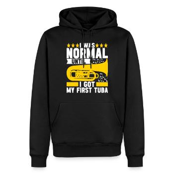 Tuba Tubiste - Sweat à capuche Premium bio Homme - noir - Devant - Nico (187cm)