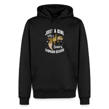 Gecko - Sweat à capuche Premium bio Homme - noir - Devant - Nico (187cm)