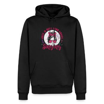 Chanteur - Sweat à capuche Premium bio Homme - noir - Devant - Nico (187cm)