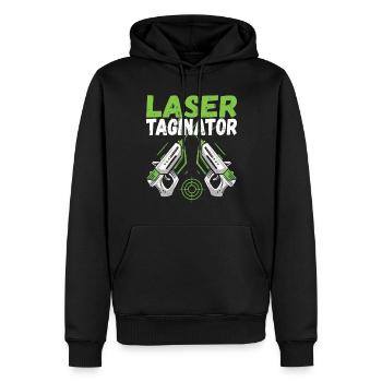Laser Tag Anniversaire Laser Tag Joueur - Sweat à capuche Premium bio Homme - noir - Devant - Nico (187cm)
