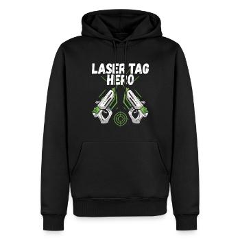Laser Tag Anniversaire Laser Tag Joueur - Sweat à capuche Premium bio Homme - noir - Devant - Nico (187cm)