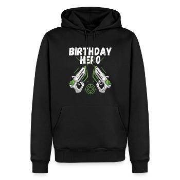 Laser Tag Anniversaire Laser Tag Joueur - Sweat à capuche Premium bio Homme - noir - Devant - Nico (187cm)