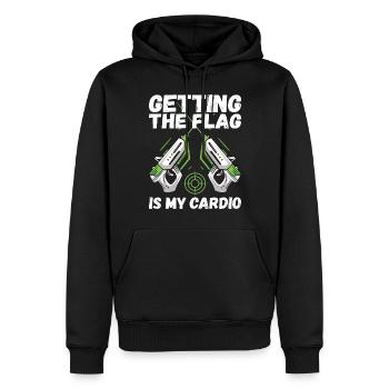 Laser Tag Anniversaire Laser Tag Joueur - Sweat à capuche Premium bio Homme - noir - Devant - Nico (187cm)