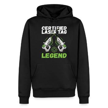 Laser Tag Anniversaire Laser Tag Joueur - Sweat à capuche Premium bio Homme - noir - Devant - Nico (187cm)