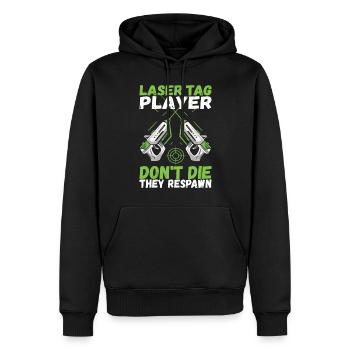 Laser Tag Anniversaire Laser Tag Joueur - Sweat à capuche Premium bio Homme - noir - Devant - Nico (187cm)