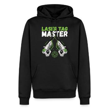 Laser Tag Anniversaire Laser Tag Joueur - Sweat à capuche Premium bio Homme - noir - Devant - Nico (187cm)