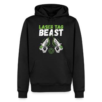 Laser Tag Anniversaire Laser Tag Joueur - Sweat à capuche Premium bio Homme - noir - Devant - Nico (187cm)