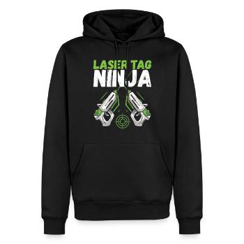 Laser Tag Anniversaire Joueur de Laser Tag - Sweat à capuche Premium bio Homme - noir - Devant - Nico (187cm)