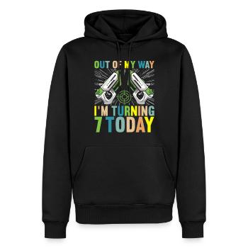 Laser Tag Anniversaire Laser Tag Joueur - Sweat à capuche Premium bio Homme - noir - Devant - Nico (187cm)