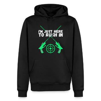 Laser Tag Anniversaire Laser Tag Joueur - Sweat à capuche Premium bio Homme - noir - Devant - Nico (187cm)