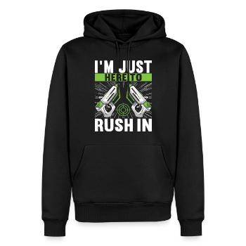 Laser Tag Anniversaire Laser Tag Joueur - Sweat à capuche Premium bio Homme - noir - Devant - Nico (187cm)
