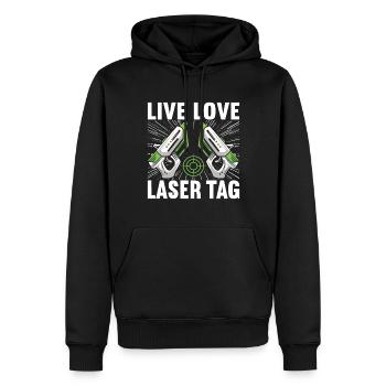 Laser Tag Anniversaire Laser Tag Joueur - Sweat à capuche Premium bio Homme - noir - Devant - Nico (187cm)