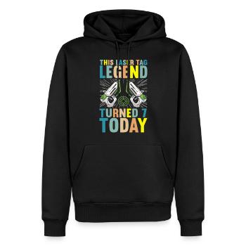 Laser Tag Anniversaire Laser Tag Joueur - Sweat à capuche Premium bio Homme - noir - Devant - Nico (187cm)