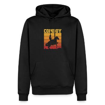 Cowboy Cowboy bottes Western cadeau - Sweat à capuche Premium bio Homme - noir - Devant - Nico (187cm)